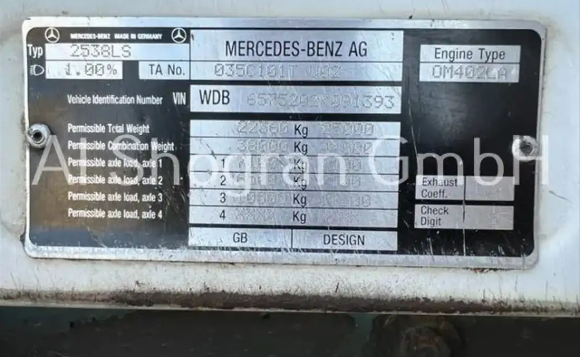 Mercedes-Benz SK 2538 V8 6x2 /Blatt - Luft / Lenk / Liftachse
