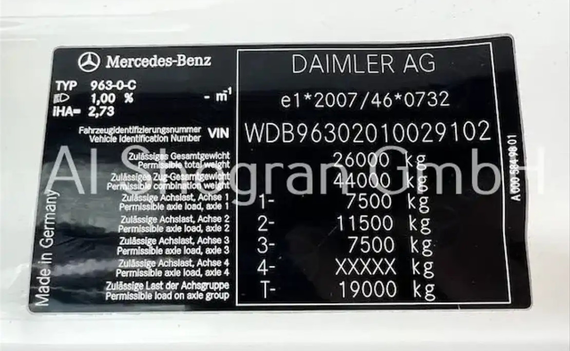 Mercedes-Benz Actros 2543 6X2 Meiller RK 20.65 /Lenk+Liftachse